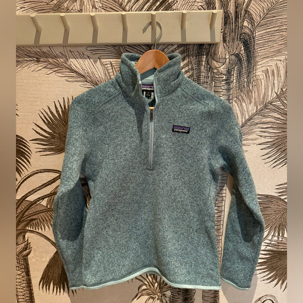 A woman's better sweater 1/4 zip Tubular/Crevasse Blue Size Small NWT